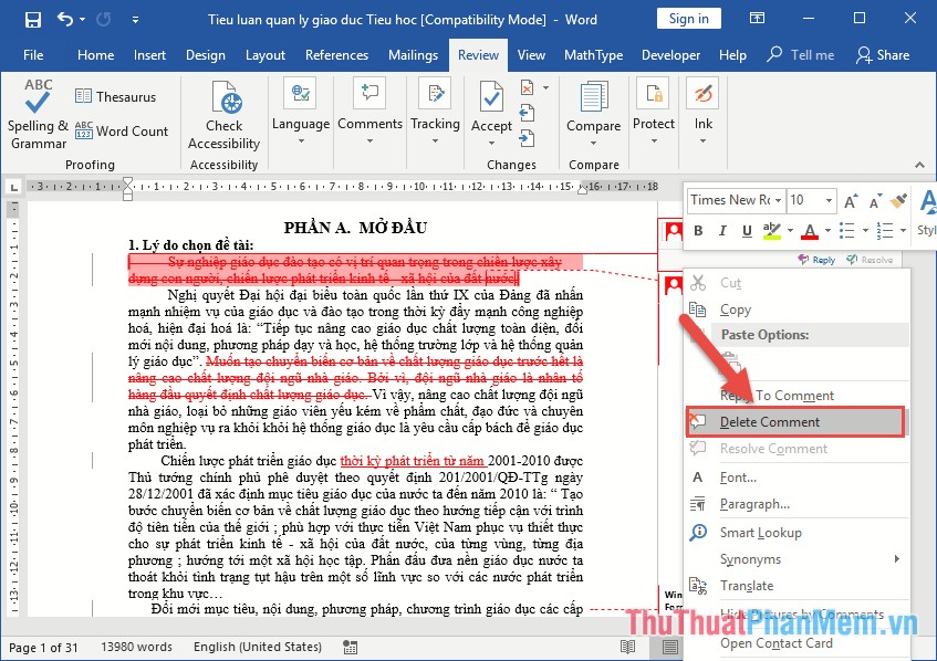 How to add notes and track document editing in Word - TipsMake.com