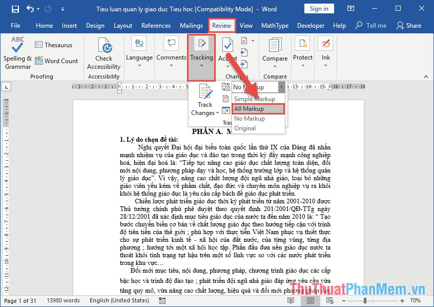 How to add notes and track document editing in Word Picture 8
