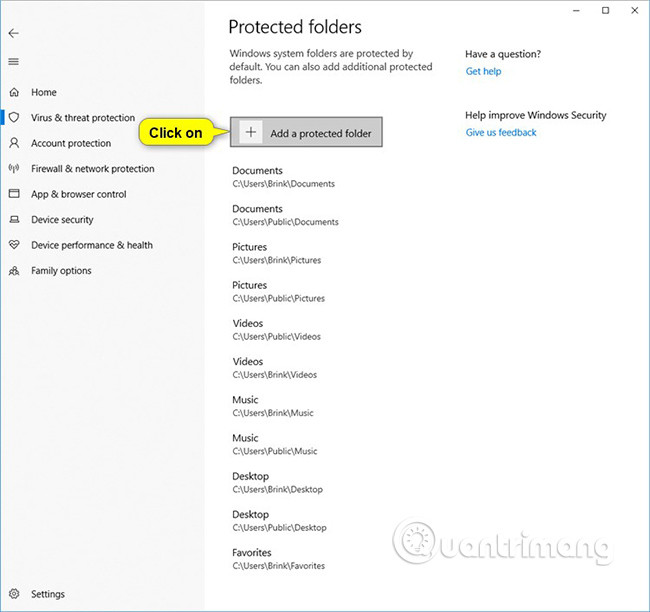 How to add or remove a protected folder in Controlled Folder Access on Windows 10 Picture 4