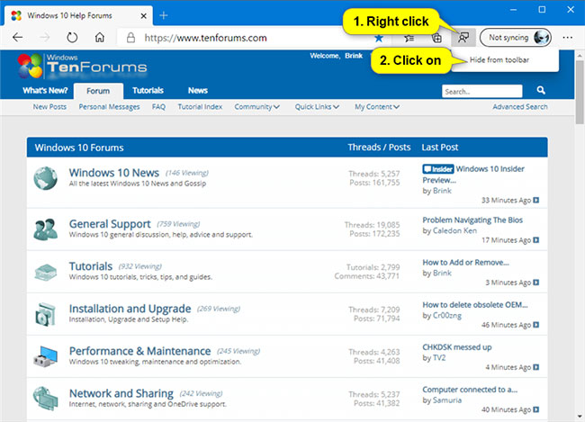 How to add / remove Feedback button in Microsoft Edge Chromium Picture 1