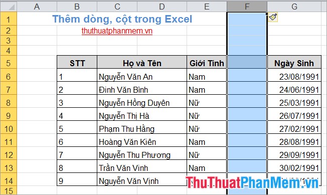 How to add rows and columns in Excel Picture 10