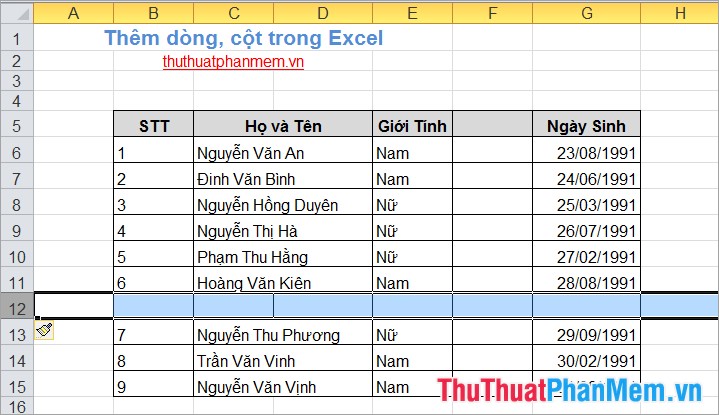 How to add rows and columns in Excel Picture 7