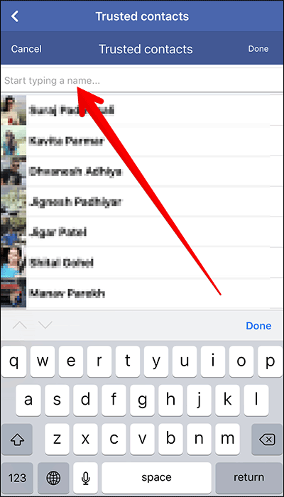 How to add trusted friends to Facebook on iPhone, Android Picture 7