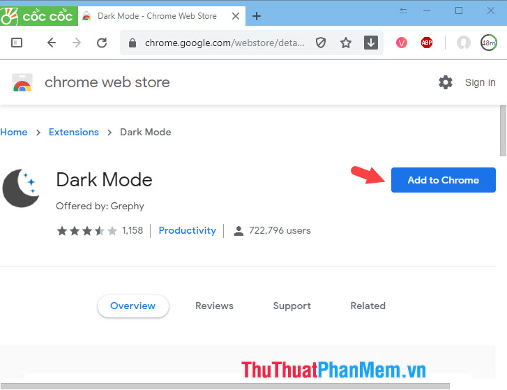 How to add, turn on the Dark Mode night mode for Chrome browser, Coc Coc, FireFox Picture 6