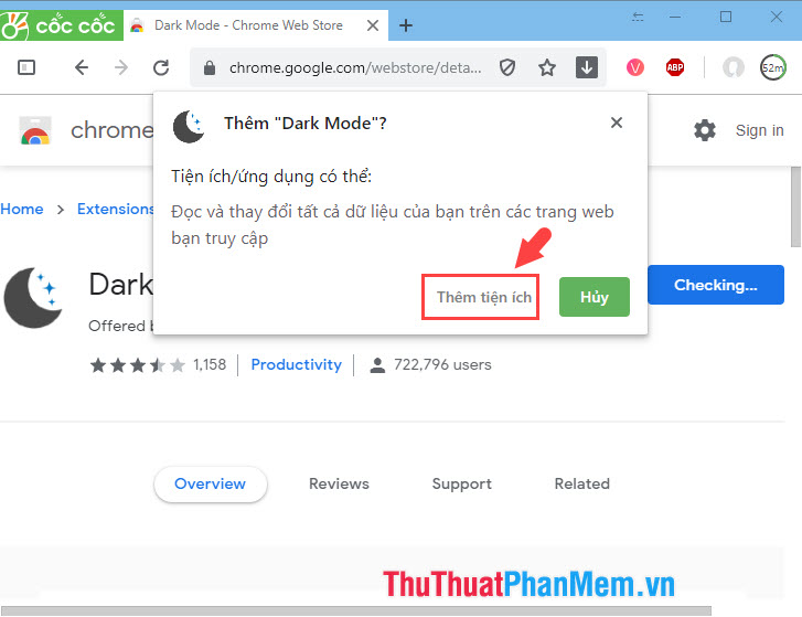 How to add, turn on the Dark Mode night mode for Chrome browser, Coc Coc, FireFox Picture 7