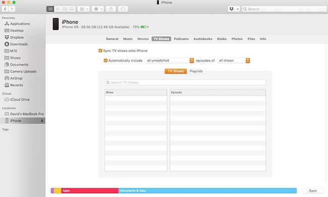 How to add videos to iOS devices in macOS Catalina Picture 7