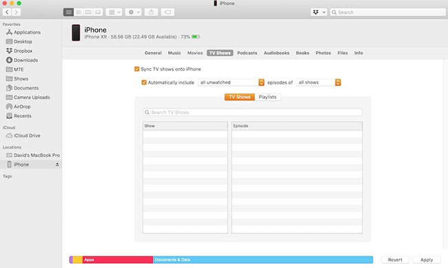 How to add videos to iOS devices in macOS Catalina Picture 8