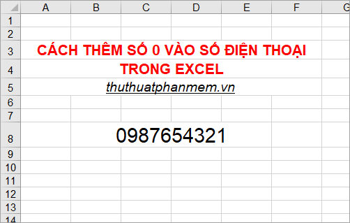 How to add zeros to phone numbers in Excel Picture 1
