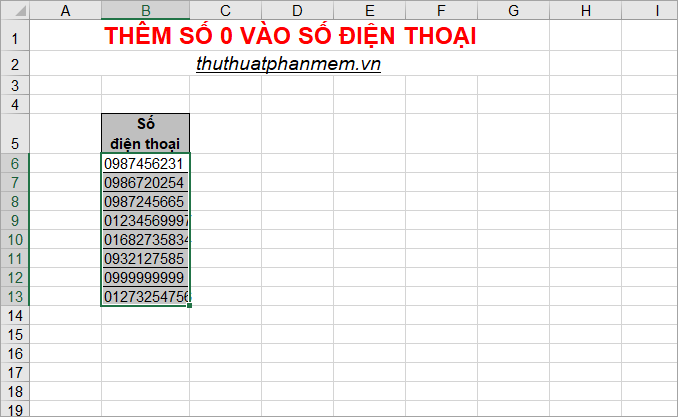 How to add zeros to phone numbers in Excel Picture 8