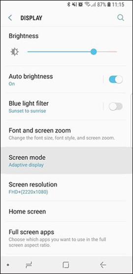 How to adjust the colors displayed on Galaxy S9 Picture 3