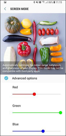 How to adjust the colors displayed on Galaxy S9 Picture 5