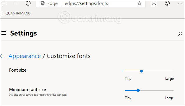 How To Adjust The Font On Microsoft Edge Chromium - TipsMake.com