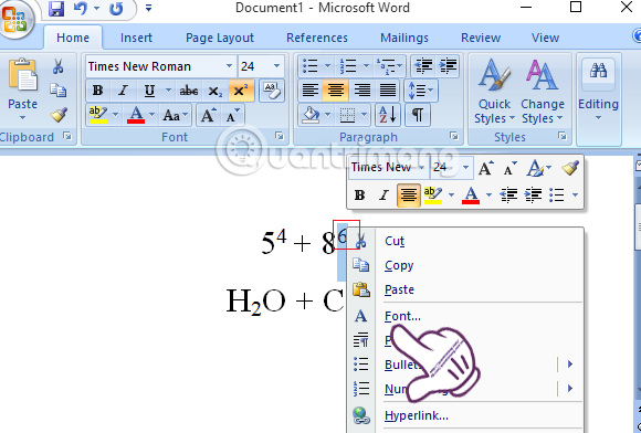 How to adjust the low height of the upper and lower index in Word Picture 4