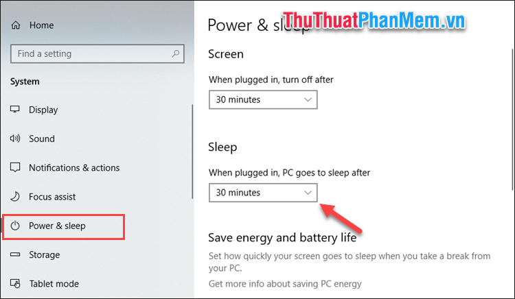 how to set sleep time on windows 7