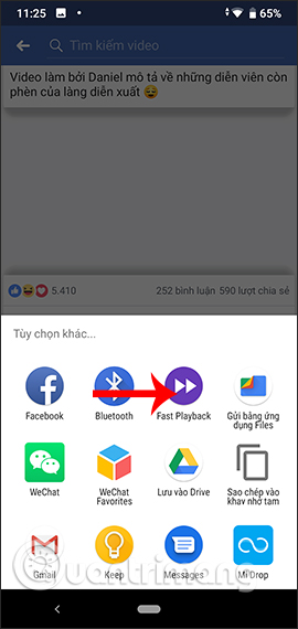 How to adjust the speed of playing Facebook Android videos Picture 3