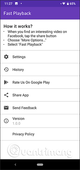 How to adjust the speed of playing Facebook Android videos Picture 7