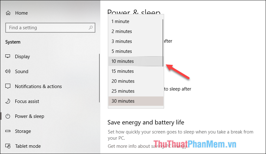 How to adjust the time to turn off the screen Win 10 Picture 4