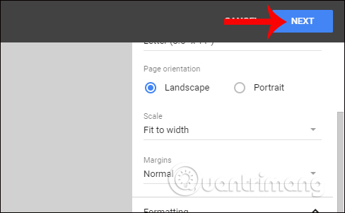 How to align spreadsheets before printing on Google Sheets Picture 4