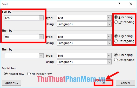 How to arrange names alphabetically in Word - TipsMake.com