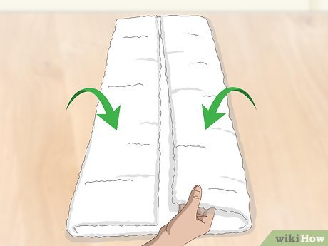 how to hang bath towels for display