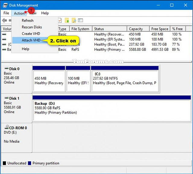 How to attach and split VHD and VHDX files in Windows 10 Picture 3