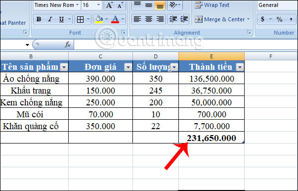 How to automatically calculate and copy formulas in Excel Picture 7