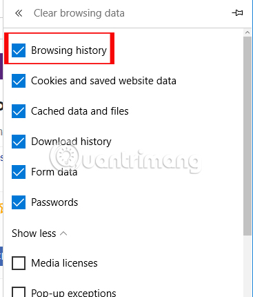 How to automatically clear your browsing history when exiting the Edge browser Windows 10 Picture 4