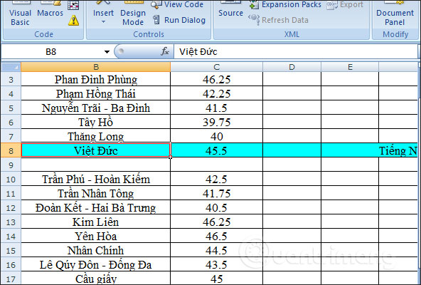How to automatically color rows and columns in Excel Picture 4