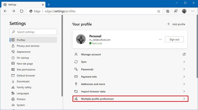 How to automatically switch profiles on Microsoft Edge - TipsMake.com