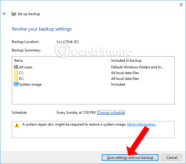 How to back up automatically on Windows 10 Picture 9