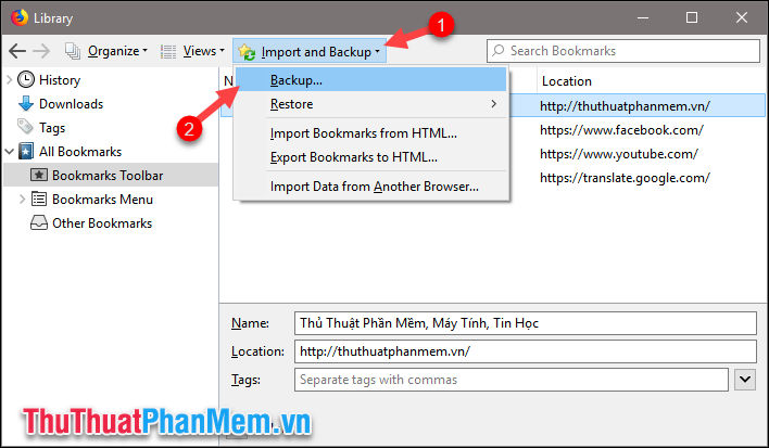 How to backup and restore bookmarks on Chrome, Coc Coc, Edge, Firefox Picture 6