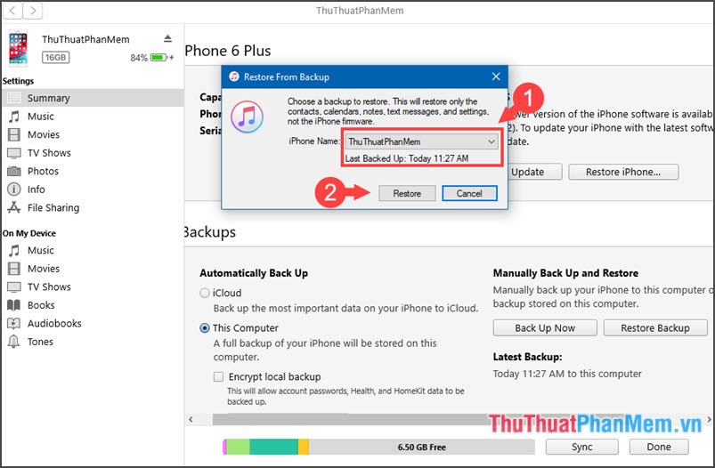How to Backup and Restore data on iPhone, iPad Picture 9