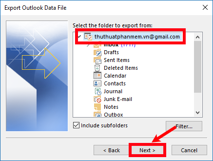 How to backup and restore email data in Outlook Picture 6