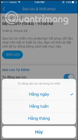 How to backup and restore messages on iPhone Zalo Picture 11