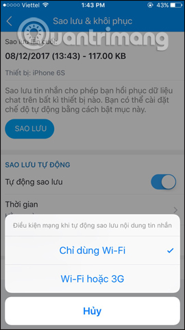 How to backup and restore messages on iPhone Zalo Picture 12