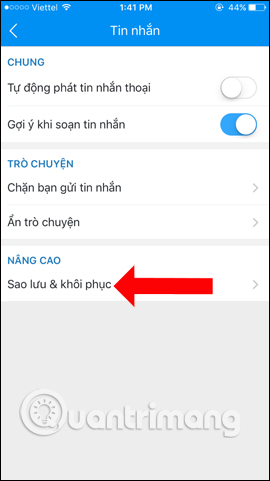 How to backup and restore messages on iPhone Zalo Picture 4