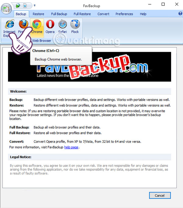How to backup and restore web data with FavBackup Picture 2