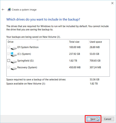 How to backup and restore Windows 10 from System Image Picture 11