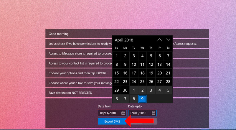 How to backup SMS for Windows 10