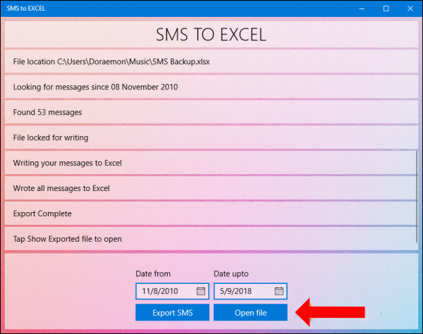 How to backup SMS for Windows 10 Picture 7
