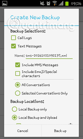 How to backup SMS messages with SMS Backup and Restore Picture 3