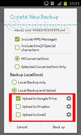 How to backup SMS messages with SMS Backup and Restore Picture 4
