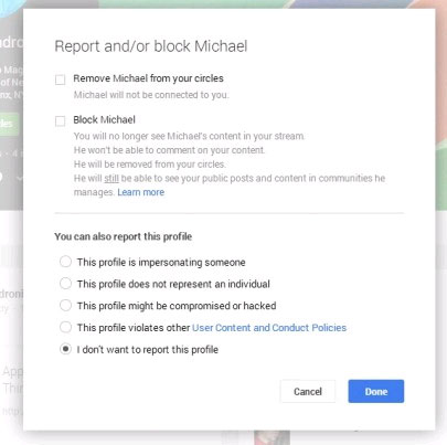 How to block other people on Google+ Picture 8