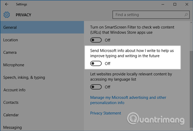 How to block Windows 10 from tracking and collecting user information Picture 4