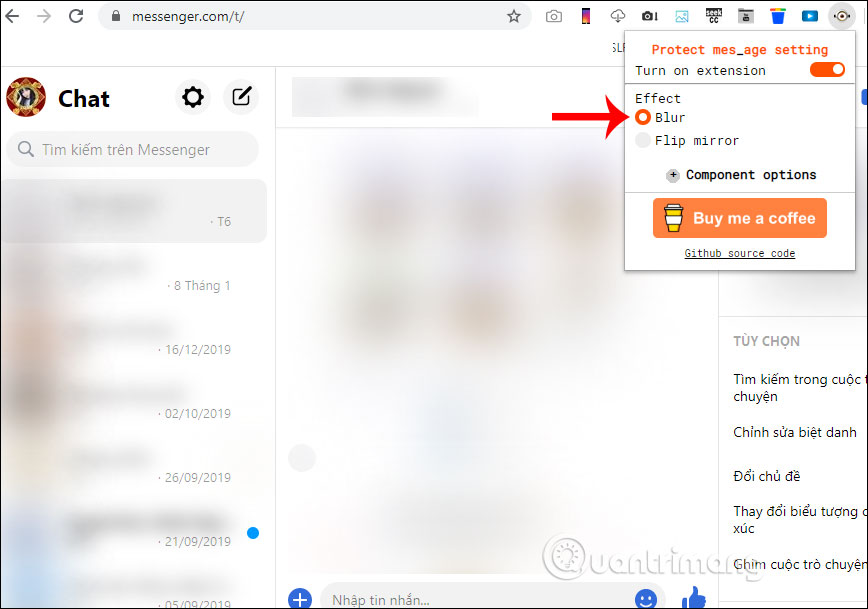 How to blur, reverse Facebook Messenger messages Picture 2