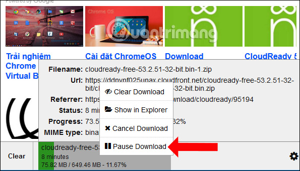 How to bring download status bar on Chrome into Firefox Picture 5