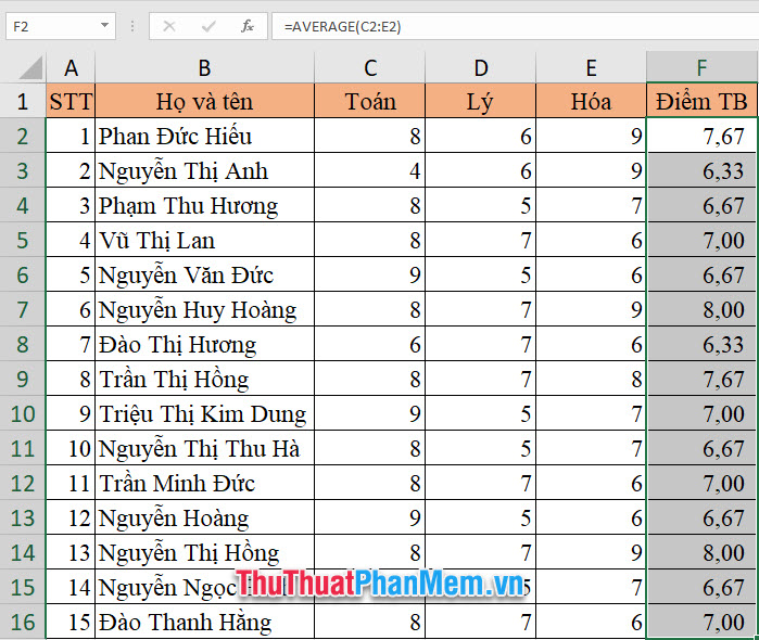 How to calculate grade point average in Excel fast and standard Picture 8