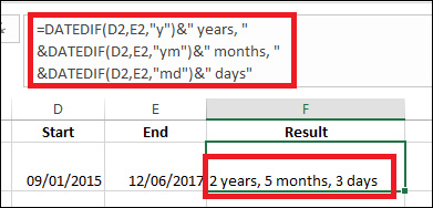 How to calculate the number of days in Excel Picture 2