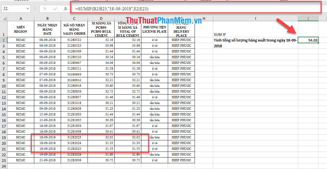 How to calculate the total value based on multiple conditions in Excel Picture 5