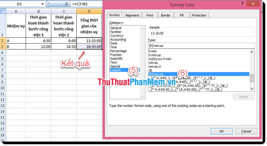 How to calculate time in Excel: Add and subtract time Picture 4